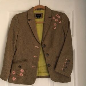 Olive green tweed blazer